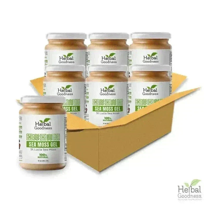 Sea Moss Gel 16 oz – Nutrient-Rich Superfood for Everyday Wellness Gels Herbal Goodness Case (6) (In Store) Gold 