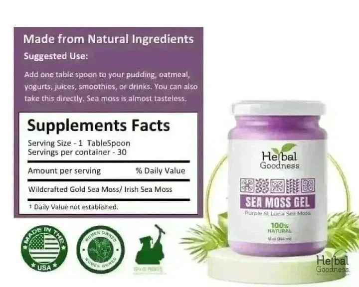 Sea Moss Gel 16 oz – Nutrient-Rich Superfood - IN-STORE PICK UP ONLY Gels Herbal Goodness 