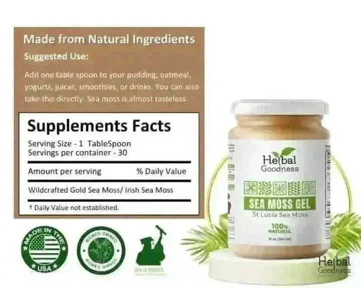 Sea Moss Gel 16 oz – Nutrient-Rich Superfood - IN-STORE PICK UP ONLY Gels Herbal Goodness 