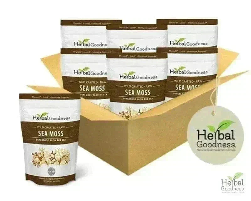 Sea Moss - Raw Dried from St Lucia - 8oz Bag - Nature's MultiVitamins Bulk Herb Herbal Goodness 8 oz Gold - Case(6) 