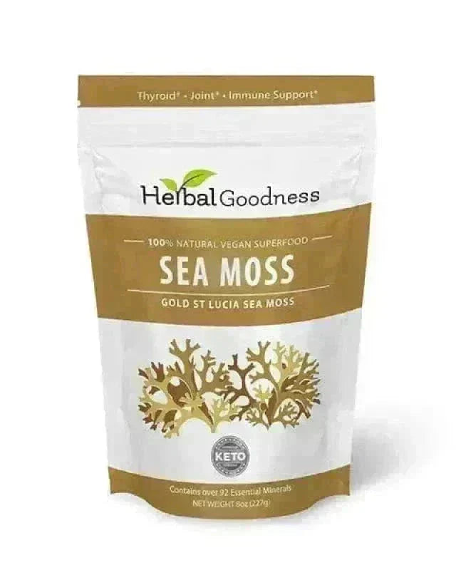 Sea Moss - Raw Dried from St Lucia - 8oz Bag - Nature's MultiVitamins Bulk Herb Herbal Goodness 8 oz Gold 