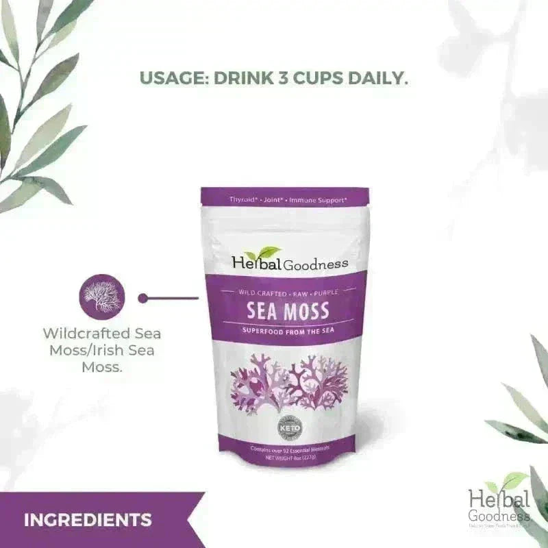 Sea Moss - Raw Dried Gold & Purple St Lucia Bulk Herb Herbal Goodness 