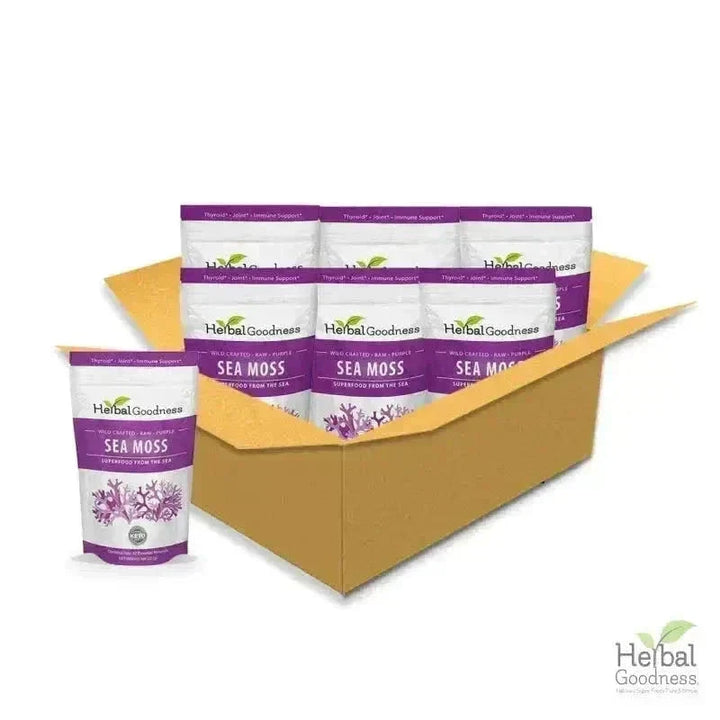 Sea Moss - Raw Dried Gold & Purple St Lucia Bulk Herb Herbal Goodness 8 oz Purple - Case(6) 