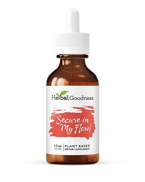 Secure in my Flow 2fl.oz - Plant Based - Dietary Supplement,  Ensure Comfortable Menstrual Cycle. - Herbal Goodness - Herbal Goodness