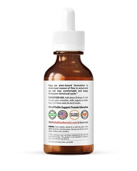Secure in my Flow 2fl.oz - Plant Based - Dietary Supplement,  Ensure Comfortable Menstrual Cycle. - Herbal Goodness - Herbal Goodness
