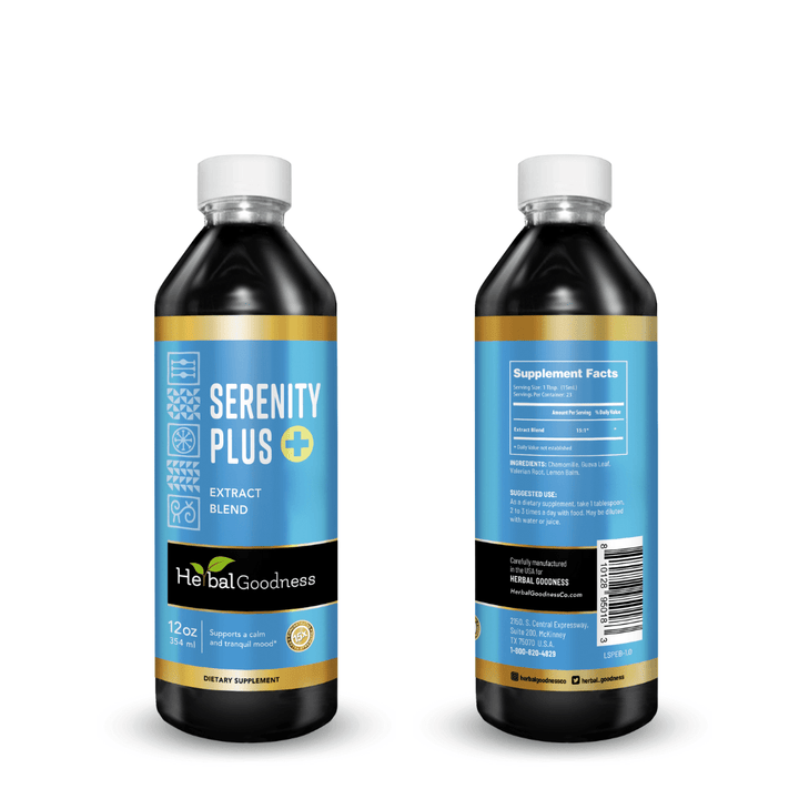 Serenity Liquid Extract - Calm, Tranquil Mood Support , Relax and De-Stress - Herbal Goodness - Herbal Goodness