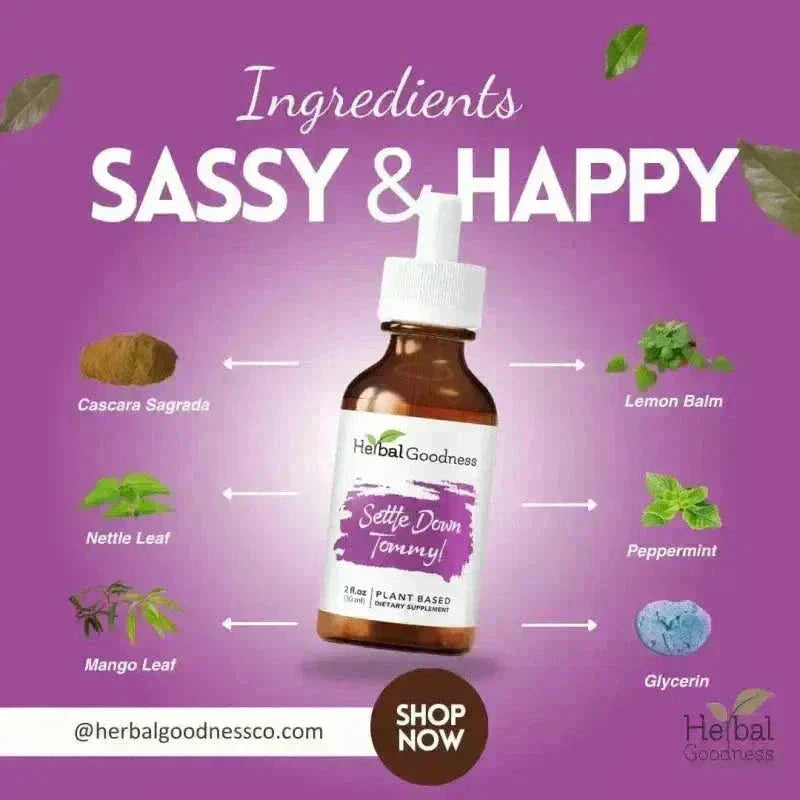 Settle Down Tommy 2fl.oz - Plant Based - Dietary Supplement Liquid Extract Herbal Goodness 