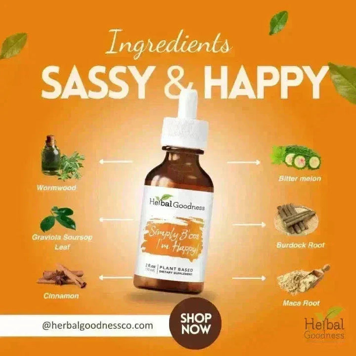 Simply Bcos Im Happy - 2fl.oz - Mood & Zen Liquid Extract Herbal Goodness 