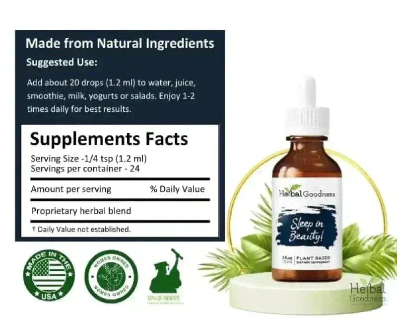 Sleep in Beauty - 2fl.oz - Plant Based - Dietary Supplement Liquid Extract Herbal Goodness 