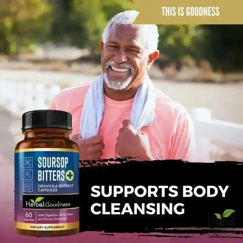 Soursop Bitters Graviola Extract - 120/1000mg Capsules - Immunity &amp; Wellbeing Capsules Herbal Goodness 