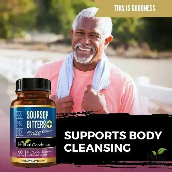 Soursop Bitters Graviola Extract - 120/1000mg Capsules - Immunity &amp; Wellbeing Capsules Herbal Goodness 