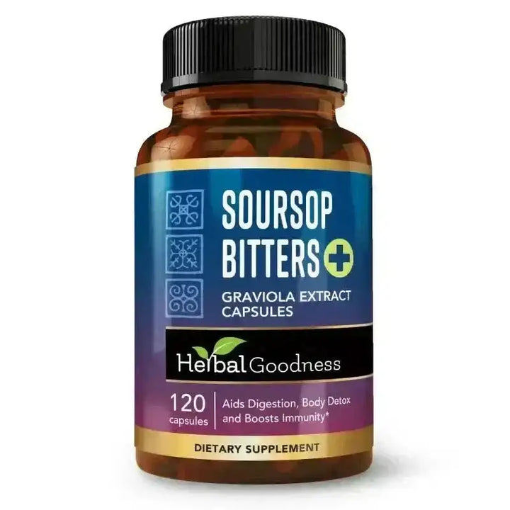 Soursop Bitters Graviola Extract - 120/1000mg Capsules - Immunity &amp; Wellbeing Capsules Herbal Goodness 