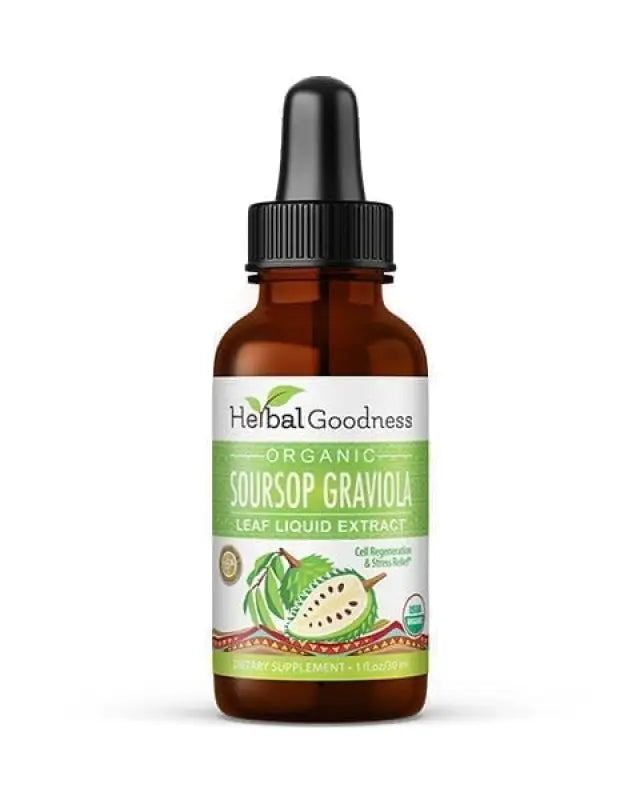 Soursop Leaf Graviola Extract - - Organic 15X Liquid Extract - Cell Renew &amp; Immunity Liquid Extract Herbal Goodness 1oz 