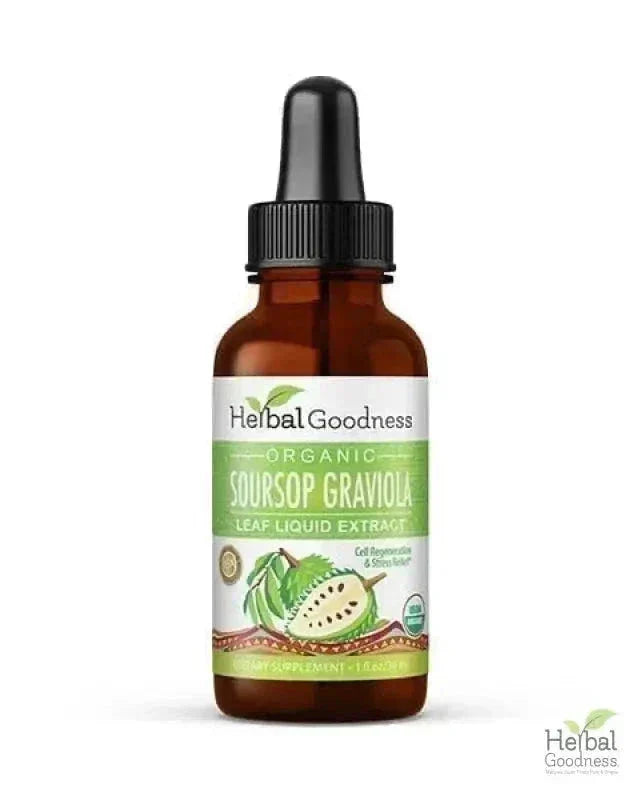 Soursop Leaf Graviola Extract - Organic Liquid - 15X Strength - Herbal Goodness Liquid Extract Herbal Goodness 1oz 