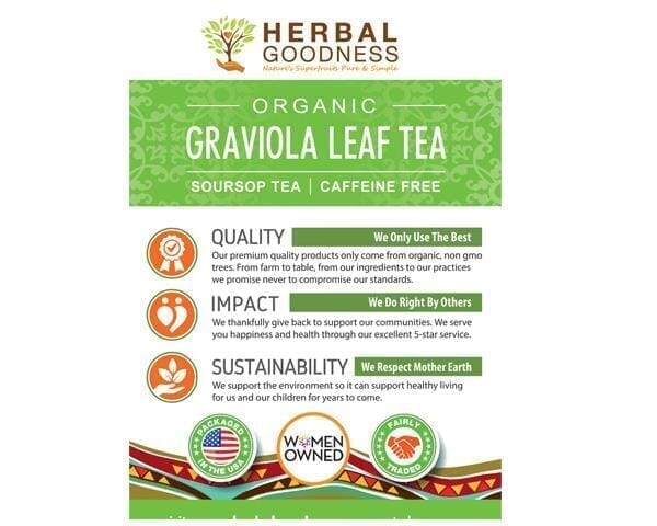 Soursop Leaf Tea - Graviola Extract - Organic Teabags 24/1g - Cell Immunity & Relaxation - Herbal Goodness Tea & Infusions Herbal Goodness 