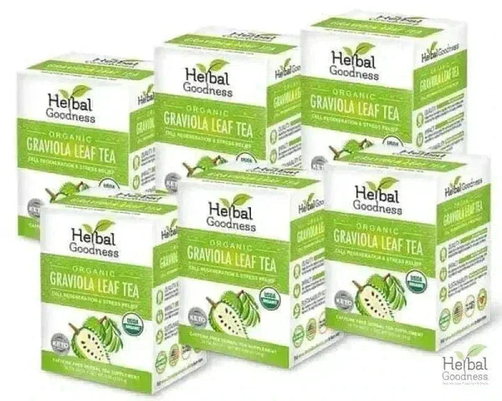 Soursop Leaf Tea Graviola Leaves - 100% Organic Tea & Infusions Herbal Goodness Case (6) 