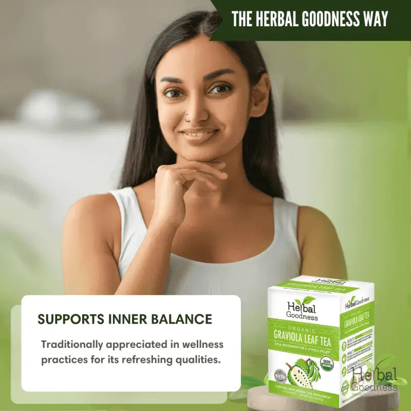 Soursop Leaf Tea Graviola Leaves - Organic 24/2g Tea Bags - Immunity &amp; Cell Renew Tea &amp; Infusions Herbal Goodness 