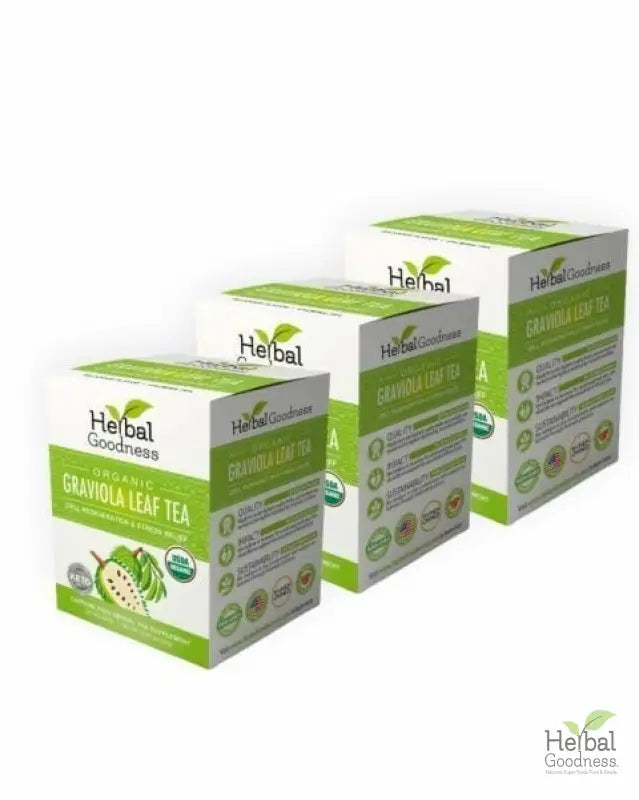 Soursop Leaf Tea Graviola Leaves - Organic 24/2g Tea Bags - Immunity &amp; Cell Renew Tea &amp; Infusions Herbal Goodness 3packs 