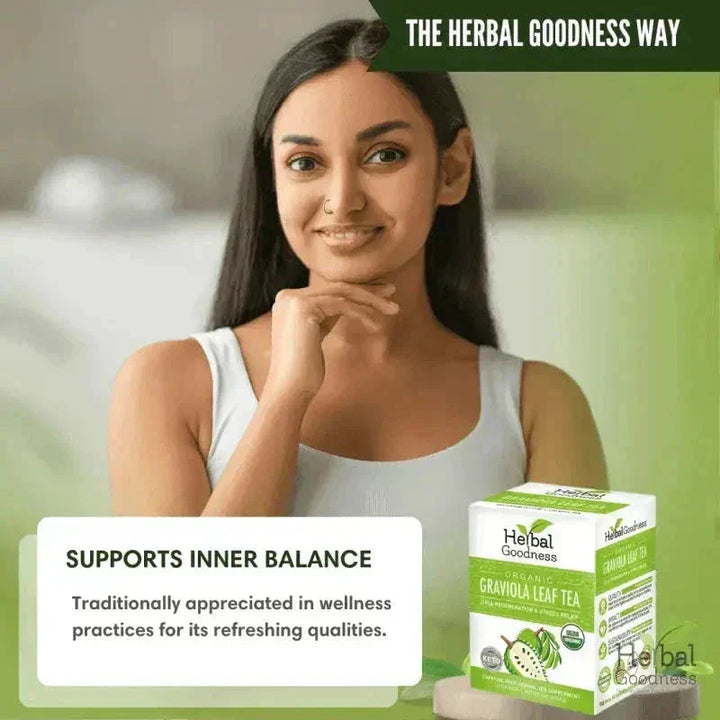 Soursop Leaf Tea Graviola Leaves - Organic 24/2g Tea Bags - Immunity & Cell Renew Tea & Infusions Herbal Goodness 