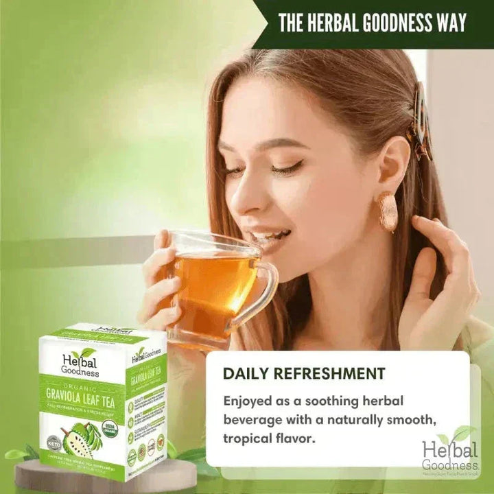 Soursop Leaf Tea Graviola Leaves - Organic 24/2g Tea Bags - Immunity & Cell Renew Tea & Infusions Herbal Goodness 