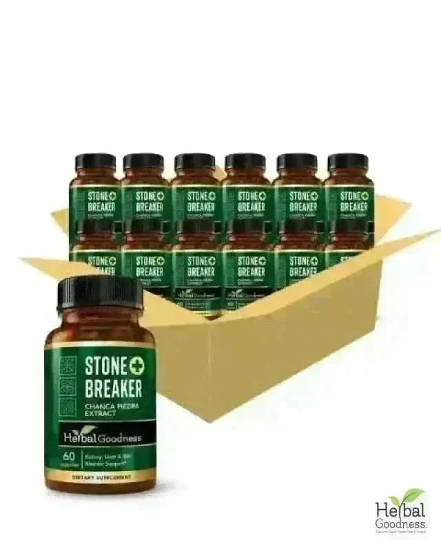 Stone Breaker Chanca Piedra - Capsules 10X Extract 60/600mg - Kidney Health Capsules Herbal Goodness Case (12) 