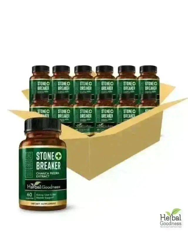 Stone Breaker Chanca Piedra - Capsules 10X Extract 60/600mg - Kidney Health Capsules Herbal Goodness 60 Caps Case(12) 