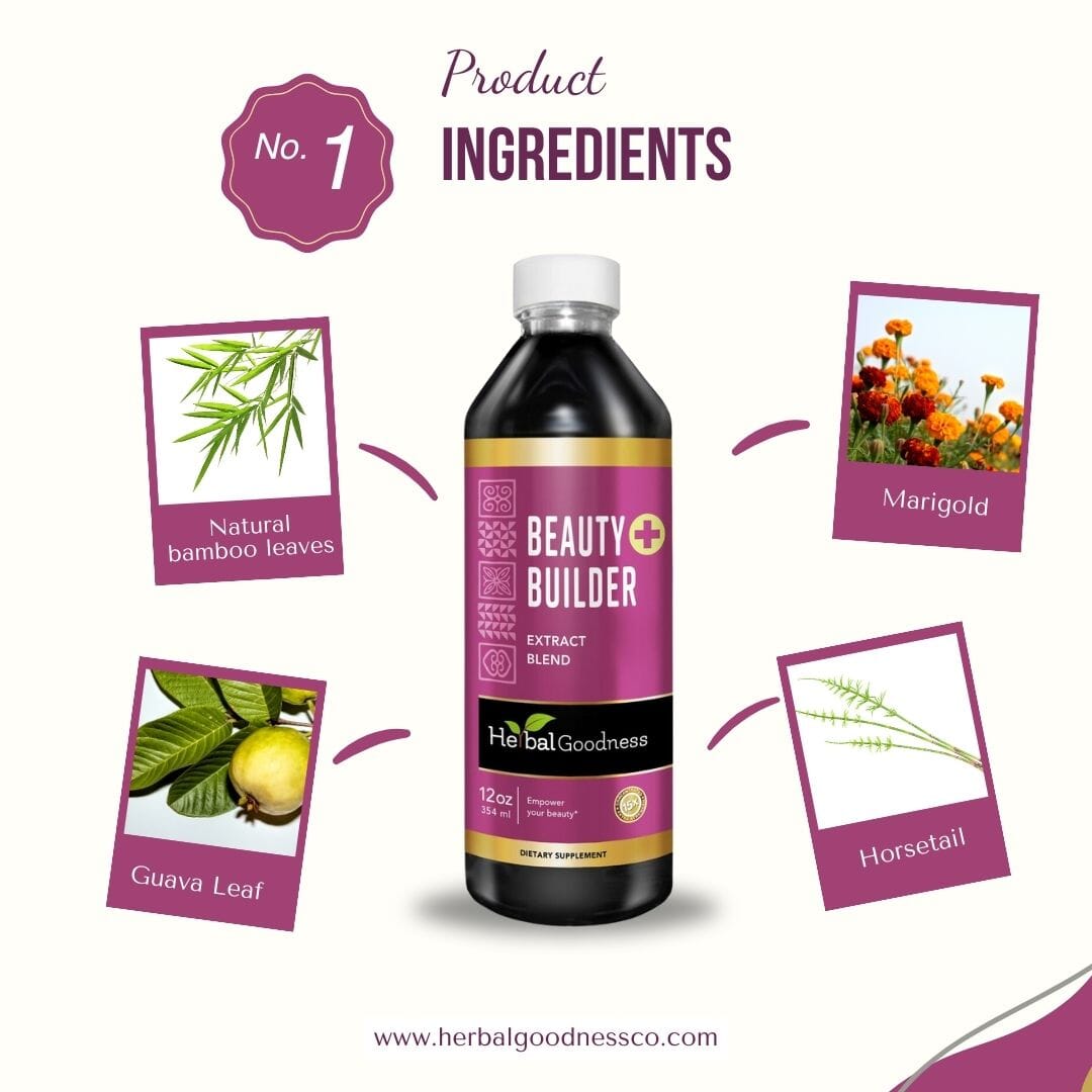 Beauty Builder Plus - Liquid 12oz - Beauty & Skin Support - Herbal Goodness Liquid Extract Herbal Goodness 