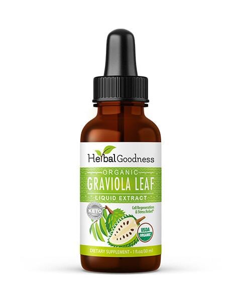 Graviola (Soursop) Leaf Extract - Organic - Liquid 12oz - 15X Strength - Healthy Cell Function, Immunity & Relaxation - Herbal Goodness Liquid Extract Herbal Goodness 1oz 