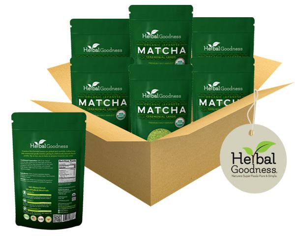 Matcha Green Tea Powder Organic Ceremonial Japanese Grade - Organic, Kosher - Energy & Vitality, Smoothie Powder, Bake - By Herbal Goodness Liquid Extract Herbal Goodness Buy case Qty (6)-10% Off 